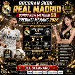 Matchpediaid - Grafis prediksi bocoran skor Real Madrid bonus new member 50 untuk taruhan bola liga spanyol 2026