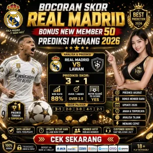 Matchpediaid - Grafis prediksi bocoran skor Real Madrid bonus new member 50 untuk taruhan bola liga spanyol 2026