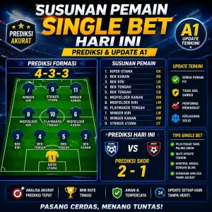 Matchpediaid - Prediksi susunan pemain single bet hari ini dan update line up resmi